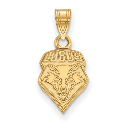 Gold Plated Sterling Silver Logoart University Of New Mexico Lobos Small Pendant