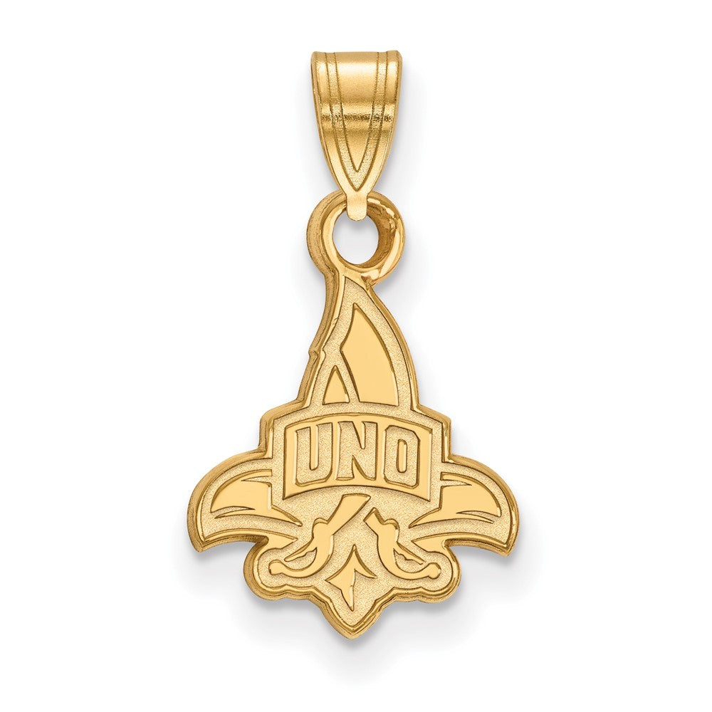 Gold Plated Sterling Silver Logoart University Of New Orleans U N O Small Pendant