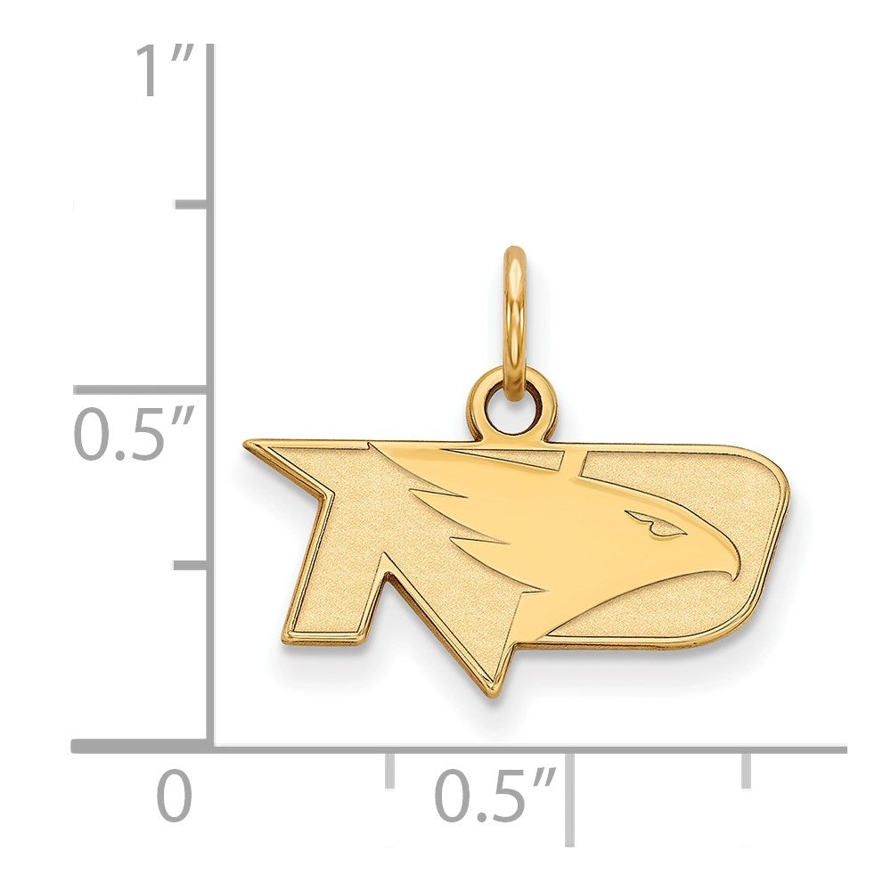 Gold Plated Sterling Silver Logoart University Of North Dakota Extra Small Pendant