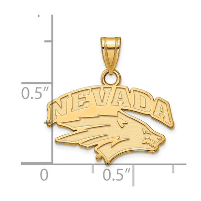 Gold Plated Sterling Silver Logoart University Of Nevada Reno Small Pendant