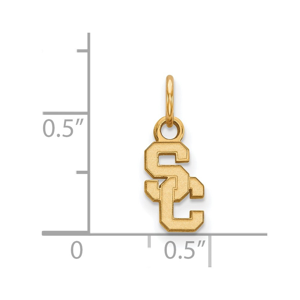 Gold Plated Sterling Silver University Of Southern California S C Extra Small Pendant