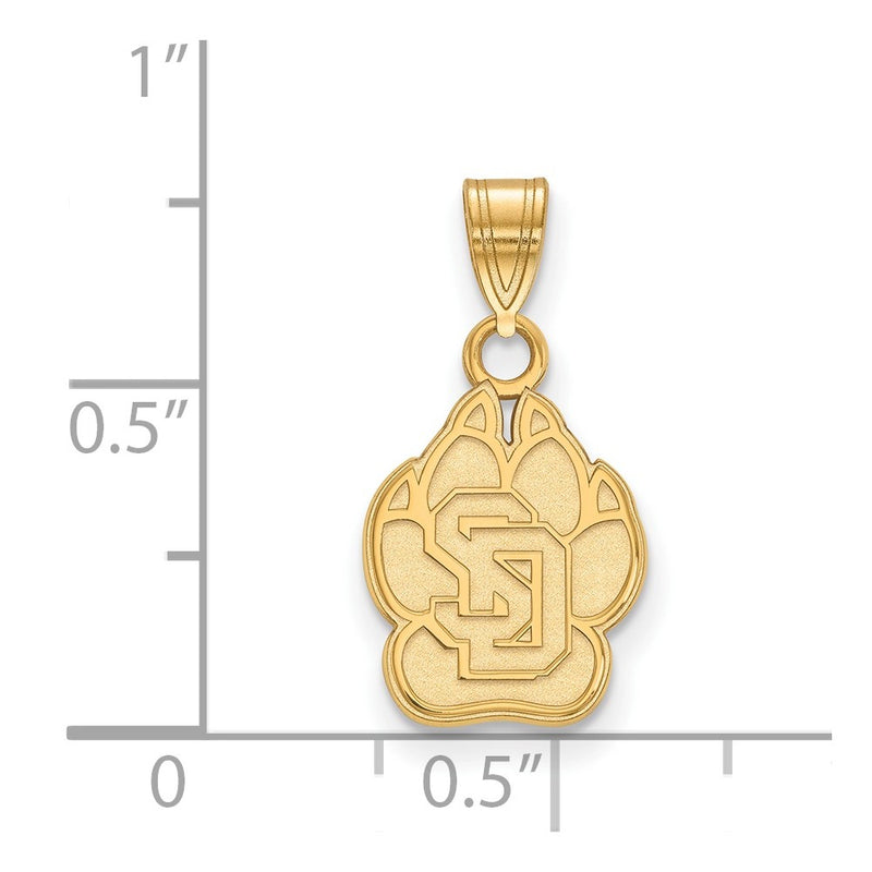 Gold Plated Sterling Silver Logoart University Of South Dakota Small Pendant