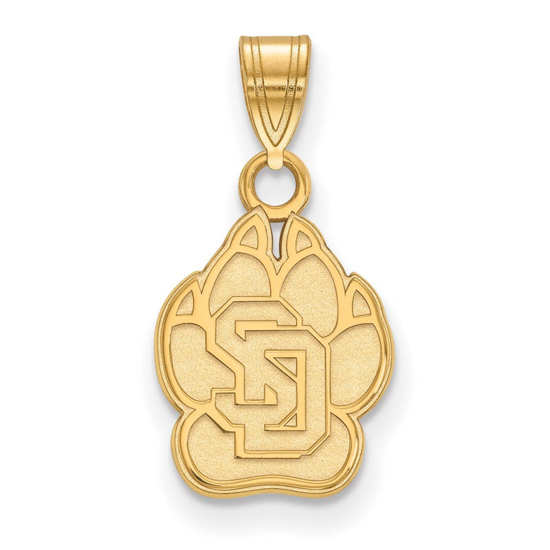 Gold Plated Sterling Silver Logoart University Of South Dakota Small Pendant