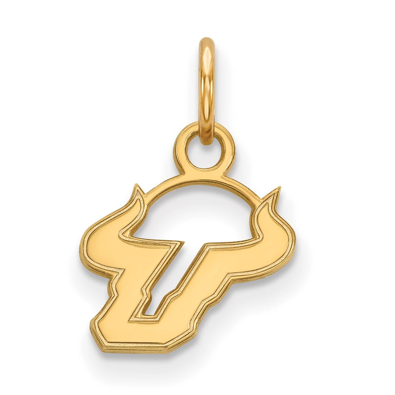 Gold Plated Sterling Silver Logoart University Of South Florida Bull Extra Small Pendant