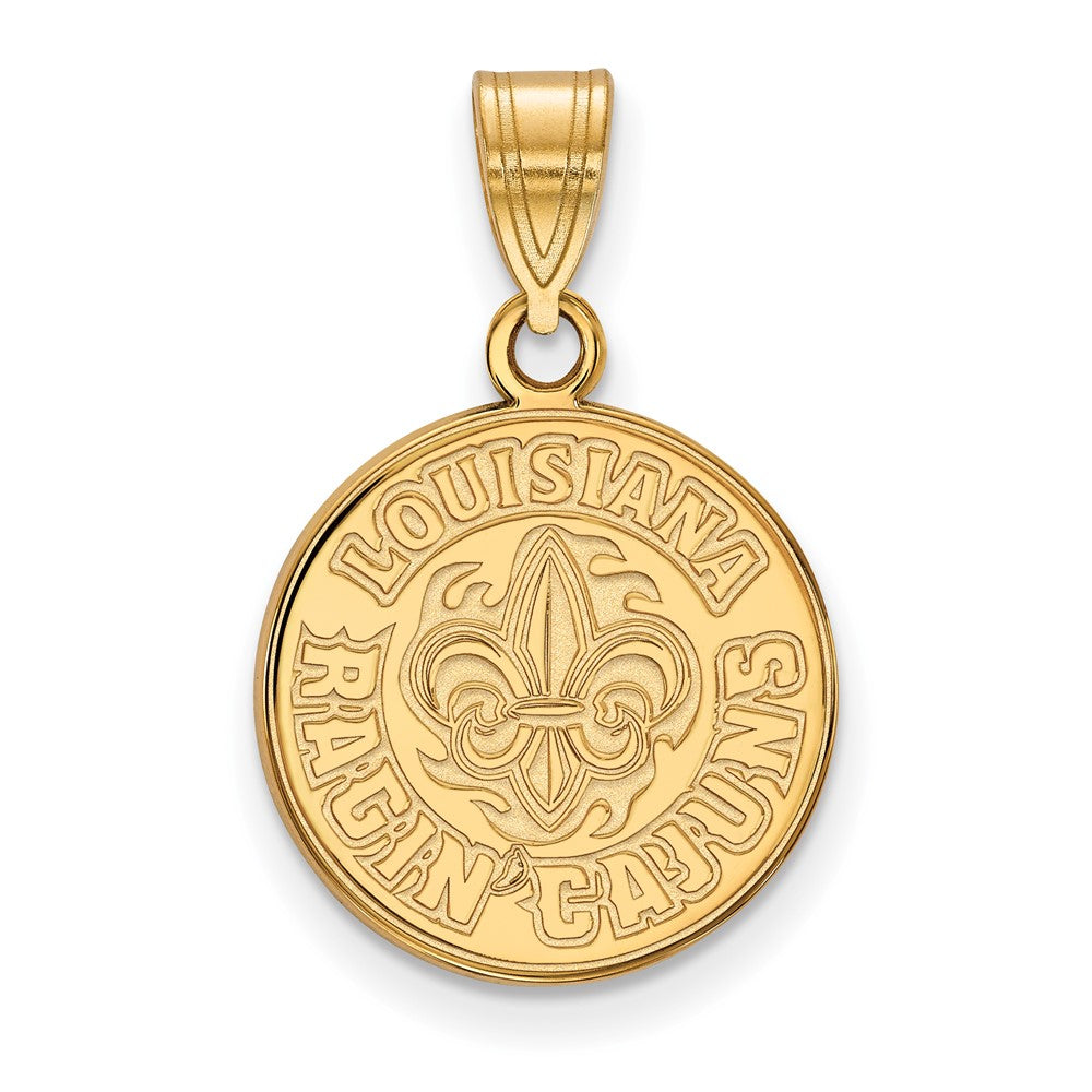 Gold Plated Sterling Silver Logoart University Of Louisiana At Lafayette Medium Pendant