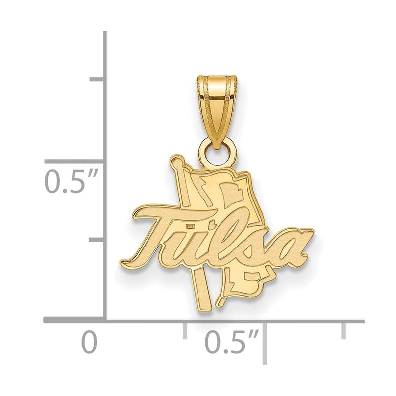 Gold Plated Sterling Silver Logoart University Of Tulsa Small Pendant