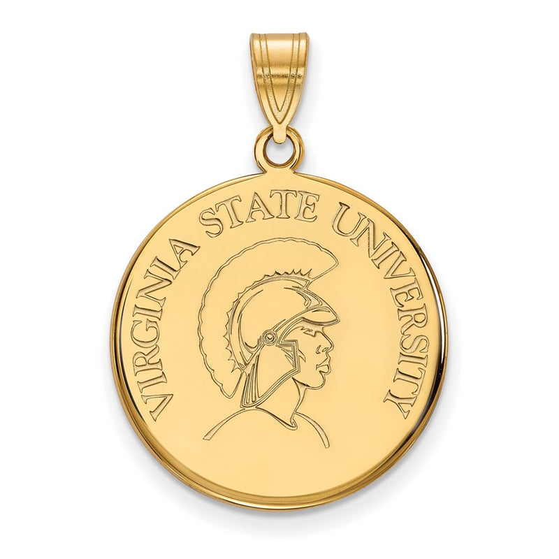 10K Yellow Gold Logoart Virginia State University Large Disc Pendant