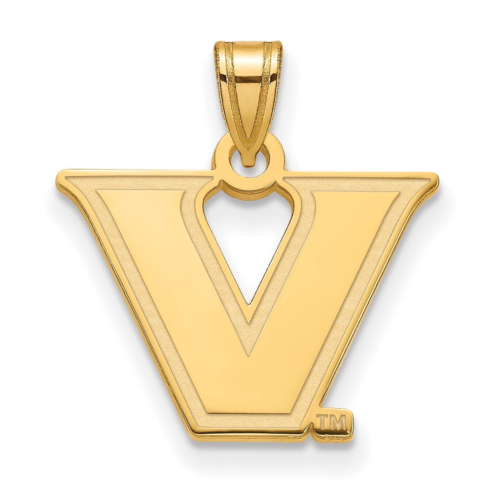 Gold Plated Sterling Silver Gp Logoart Vanderbilt University Small Pendant