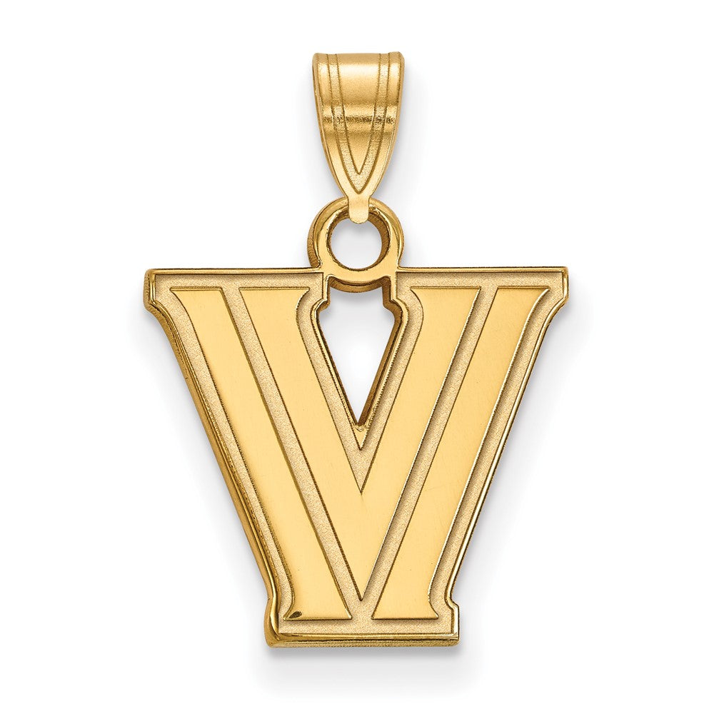 Gold Plated Sterling Silver Logoart Villanova University Letter V Small Pendant