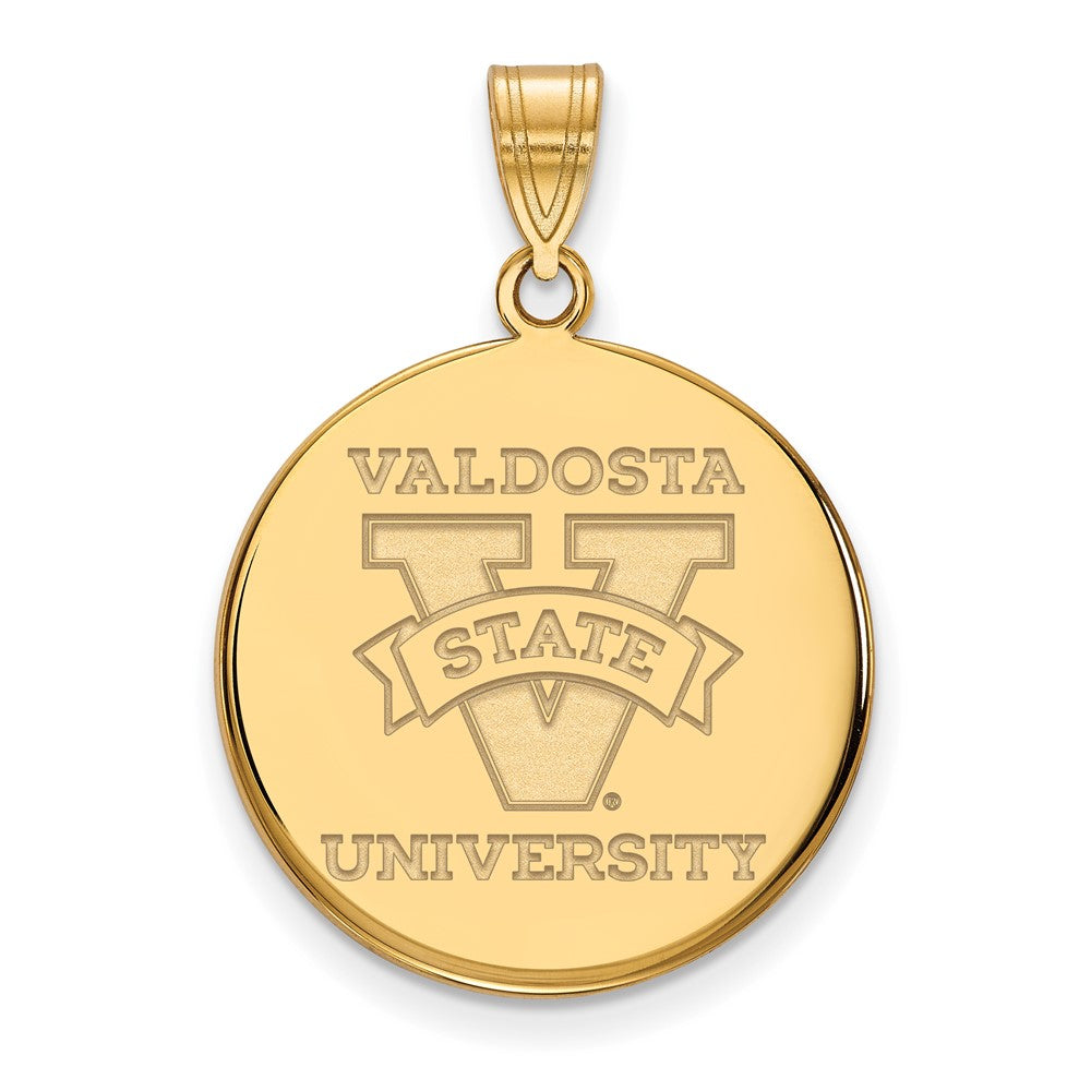 Gold Plated Sterling Silver Logoart Valdosta State University Large Disc Pendant