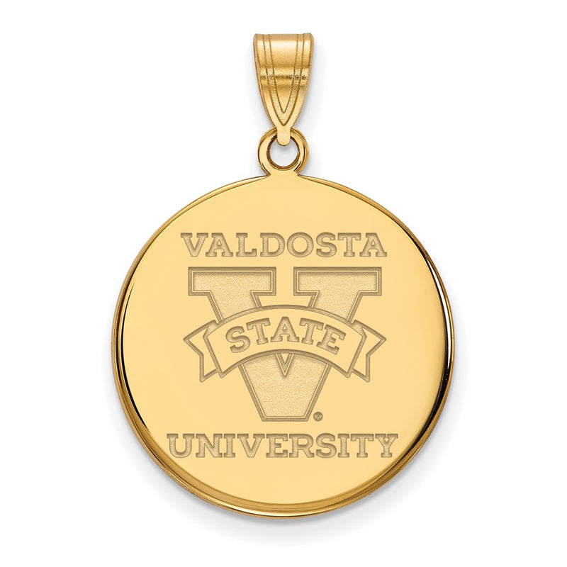 Gold Plated Sterling Silver Logoart Valdosta State University Large Disc Pendant