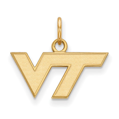 14K Yellow Gold Logoart Virginia Tech V T Extra Small Pendant