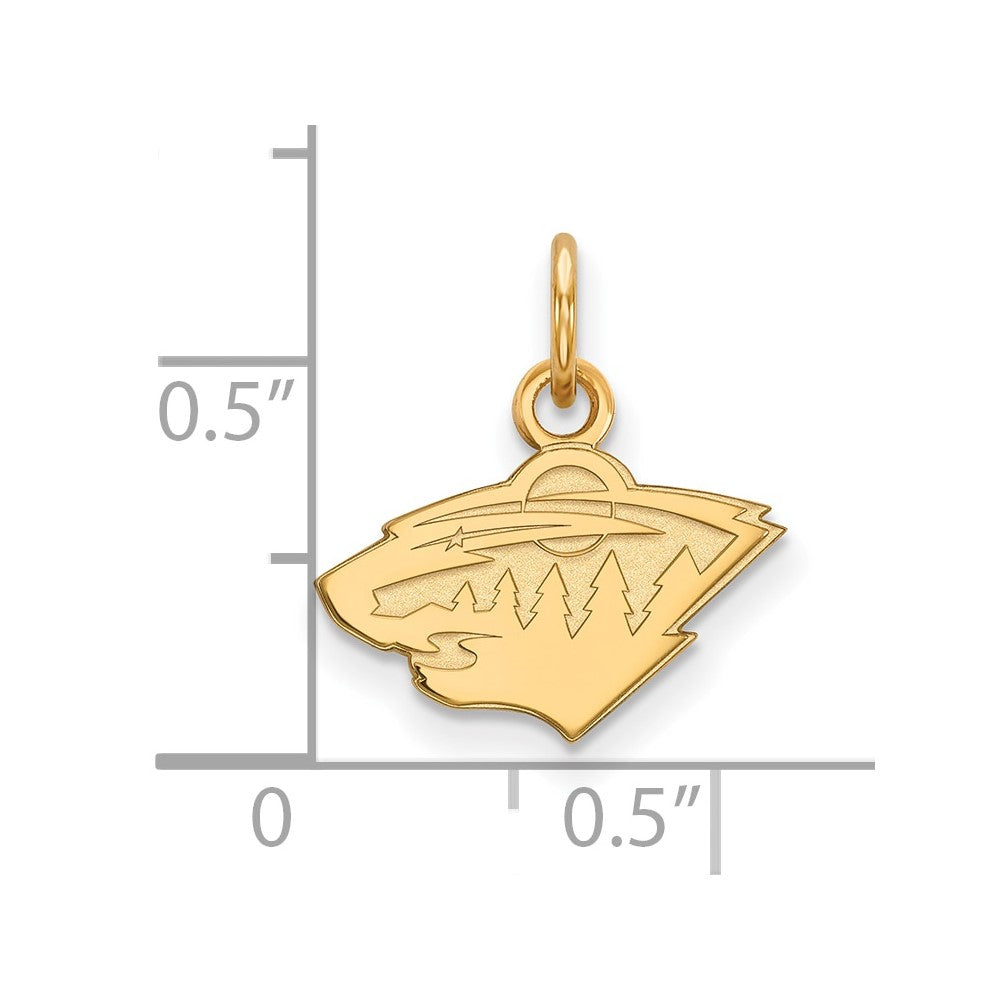 10K Yellow Gold Nhl Logoart Minnesota Wild Extra Small Pendant
