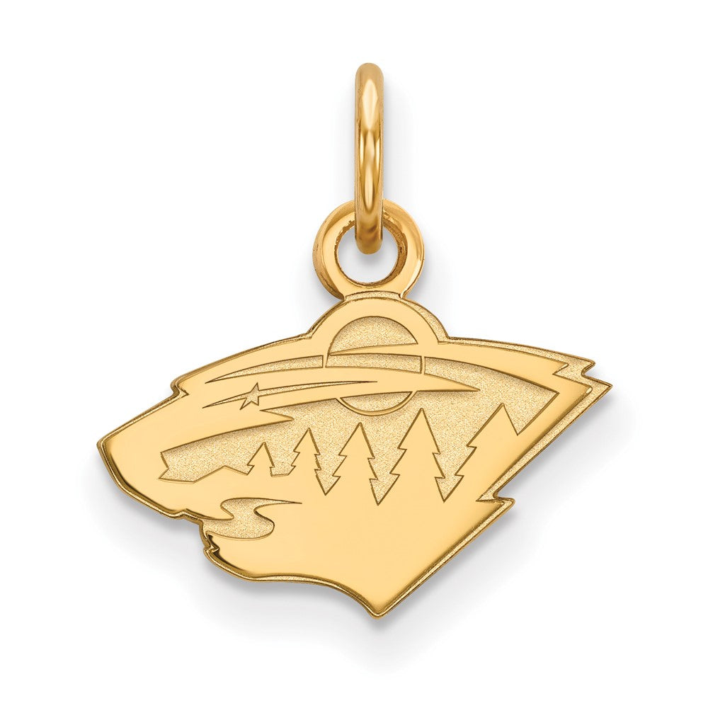 10K Yellow Gold Nhl Logoart Minnesota Wild Extra Small Pendant