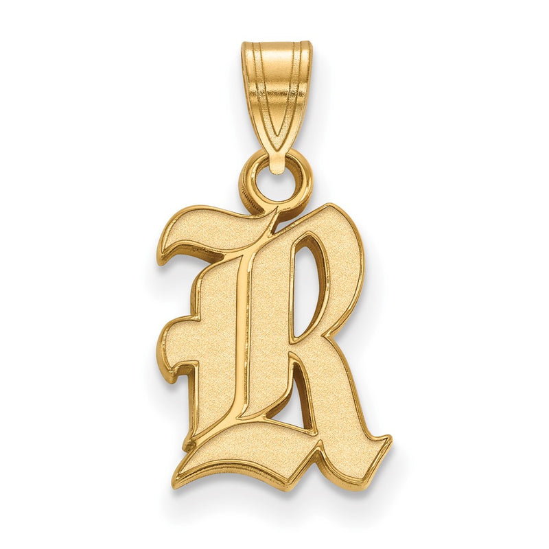 Gold Plated Sterling Silver Logoart Rice University Letter R Small Pendant
