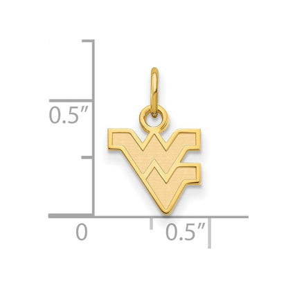 Gold Plated Sterling Silver Logoart West Virginia University W V Extra Small Pendant