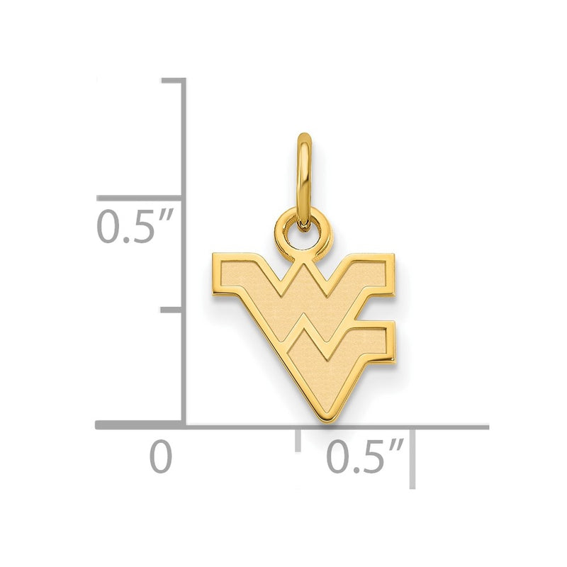 Gold Plated Sterling Silver Logoart West Virginia University W V Extra Small Pendant