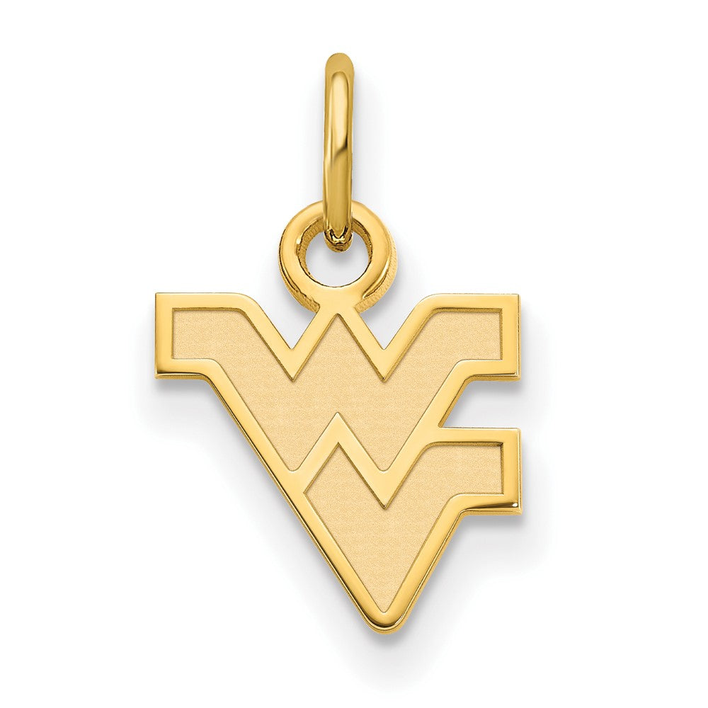 10K Yellow Gold Logoart West Virginia University W V Extra Small Pendant