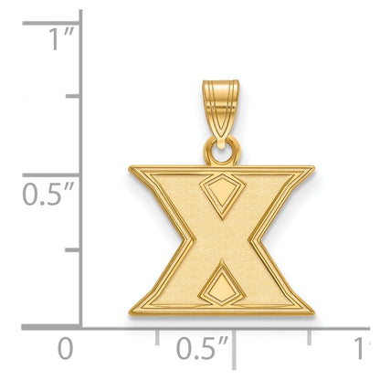 Gold Plated Sterling Silver Logoart Xavier University Letter X Small Pendant