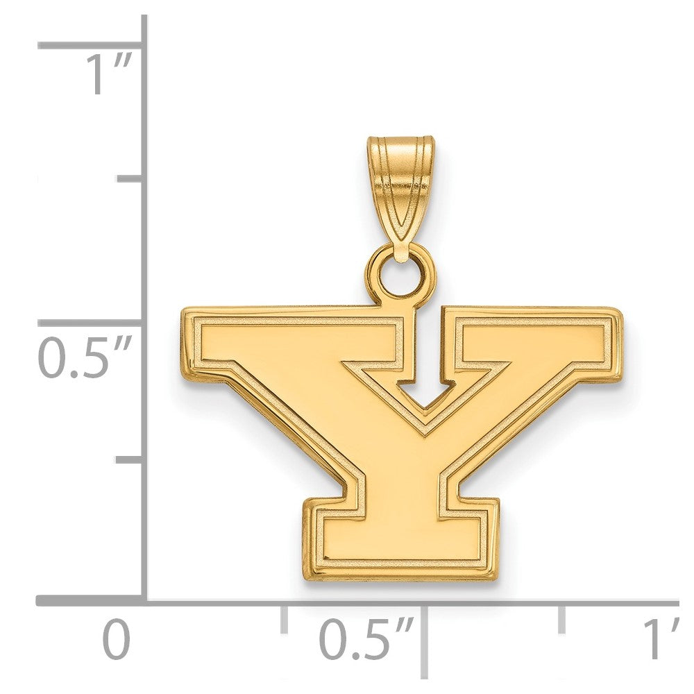 14K Yellow Gold Logoart Youngstown State University Letter Y Small Pendant
