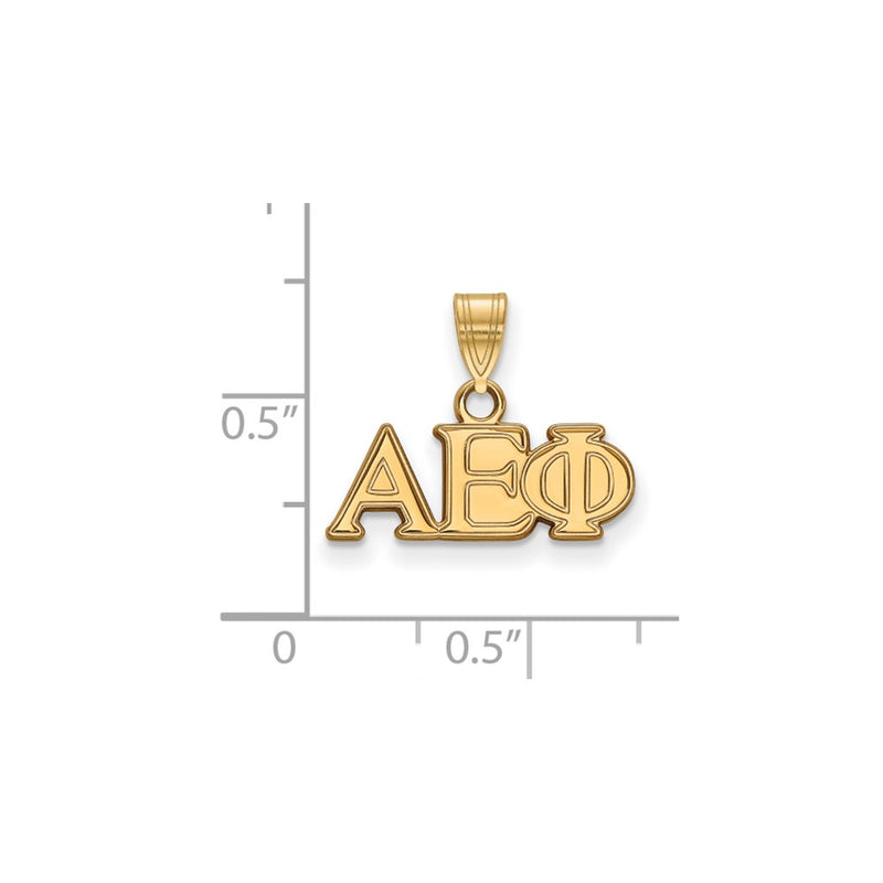Gold Plated Sterling Silver Logoart Alpha Epsilon Phi Sorority Greek Letters Small Pendant