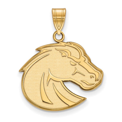 Gold Plated Sterling Silver Logoart Boise State University Bronco Large Pendant