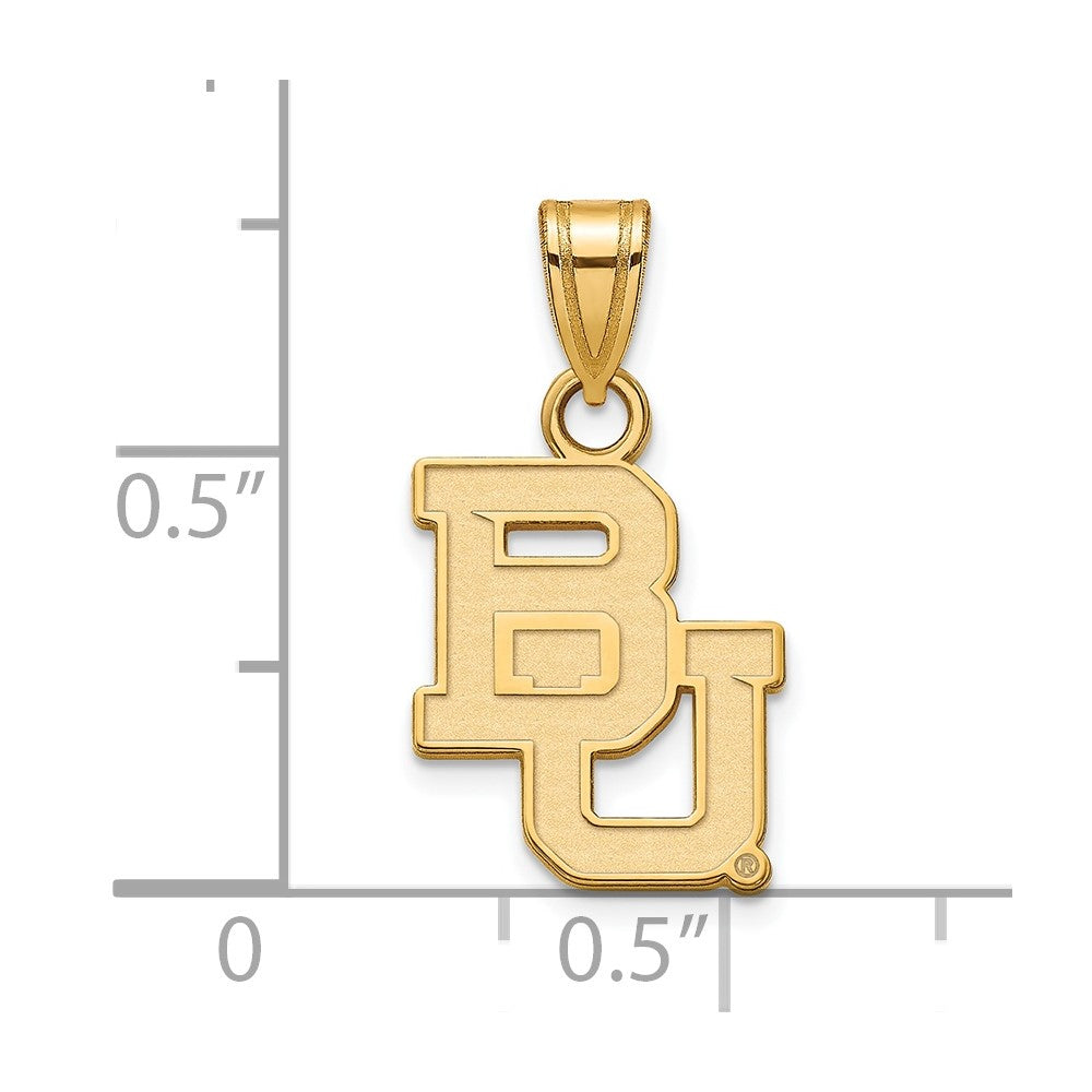Gold Plated Sterling Silver Logoart Baylor University Bears Small Pendant