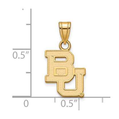 Gold Plated Sterling Silver Logoart Baylor University Bears Small Pendant
