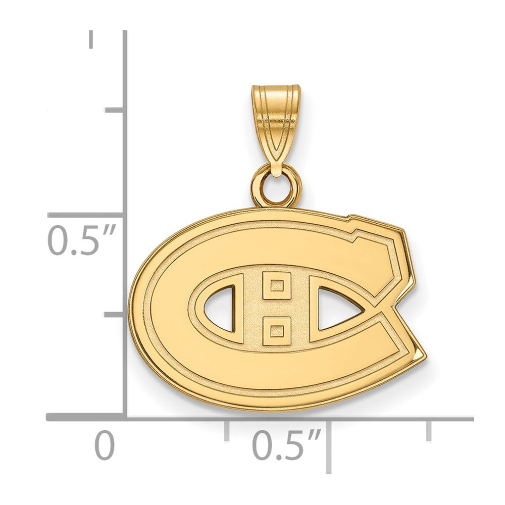 Gold Plated Sterling Silver Nhl Logoart Montreal Canadiens Small Pendant