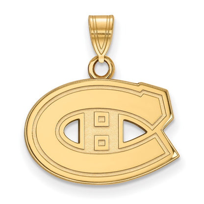 Gold Plated Sterling Silver Nhl Logoart Montreal Canadiens Small Pendant