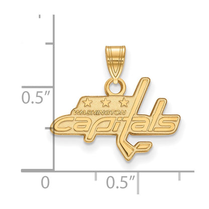 Gold Plated Sterling Silver Nhl Logoart Washington Capitals Small Pendant
