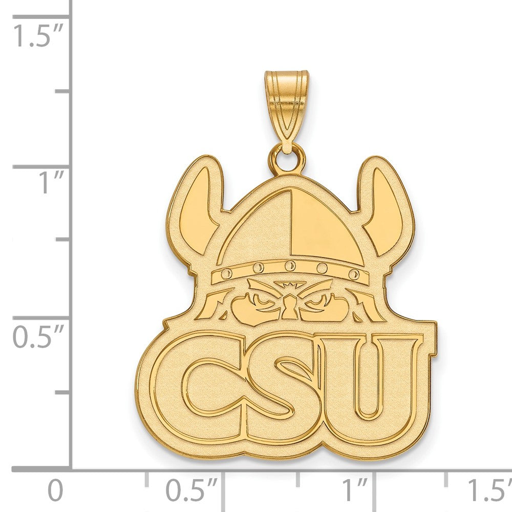 Gold Plated Sterling Silver Logoart Cleveland State University Extra Large Pendant