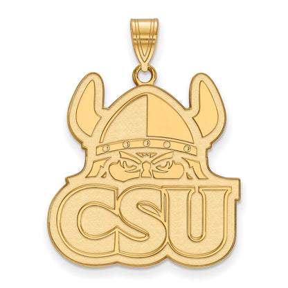 Gold Plated Sterling Silver Logoart Cleveland State University Extra Large Pendant