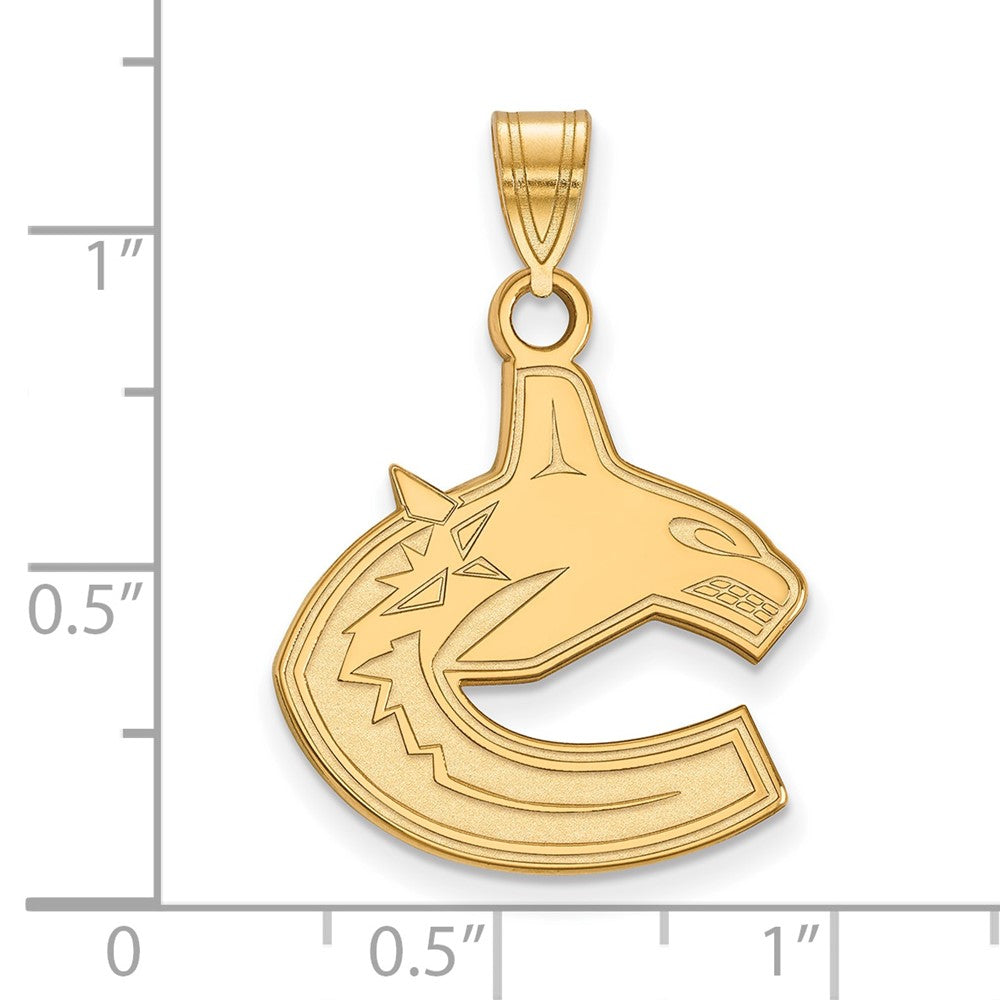 Gold Plated Sterling Silver Nhl Logoart Vancouver Canucks Large Pendant