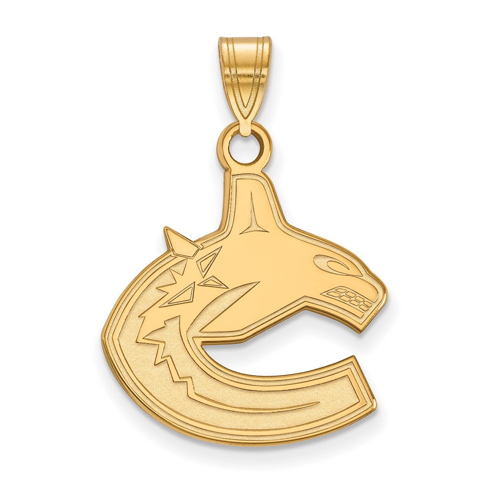 Gold Plated Sterling Silver Nhl Logoart Vancouver Canucks Large Pendant