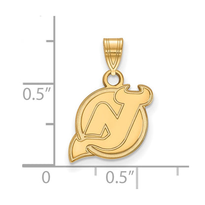 10K Yellow Gold Nhl Logoart New Jersey Devils Small Pendant