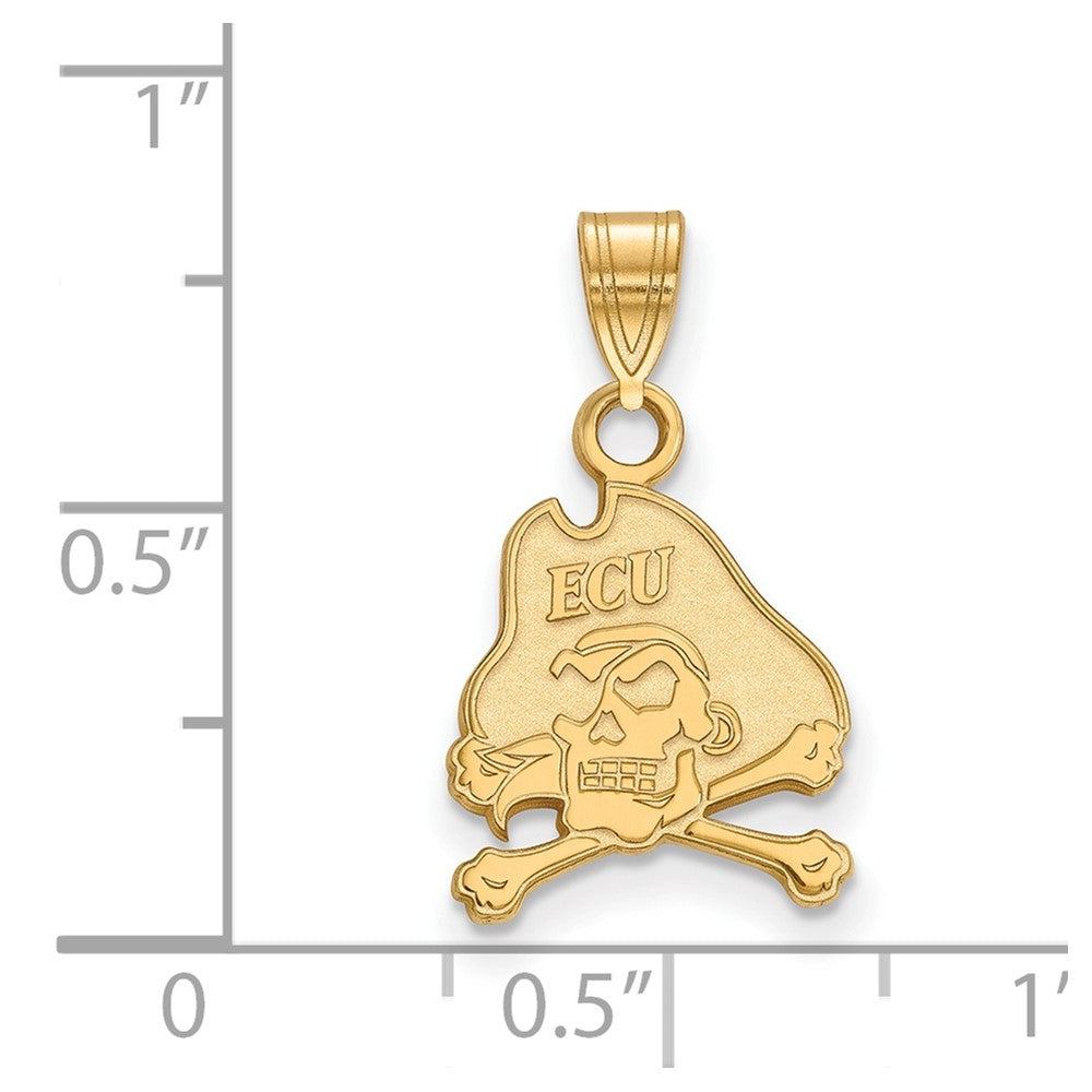 Gold Plated Sterling Silver Logoart East Carolina University Pirate Small Pendant