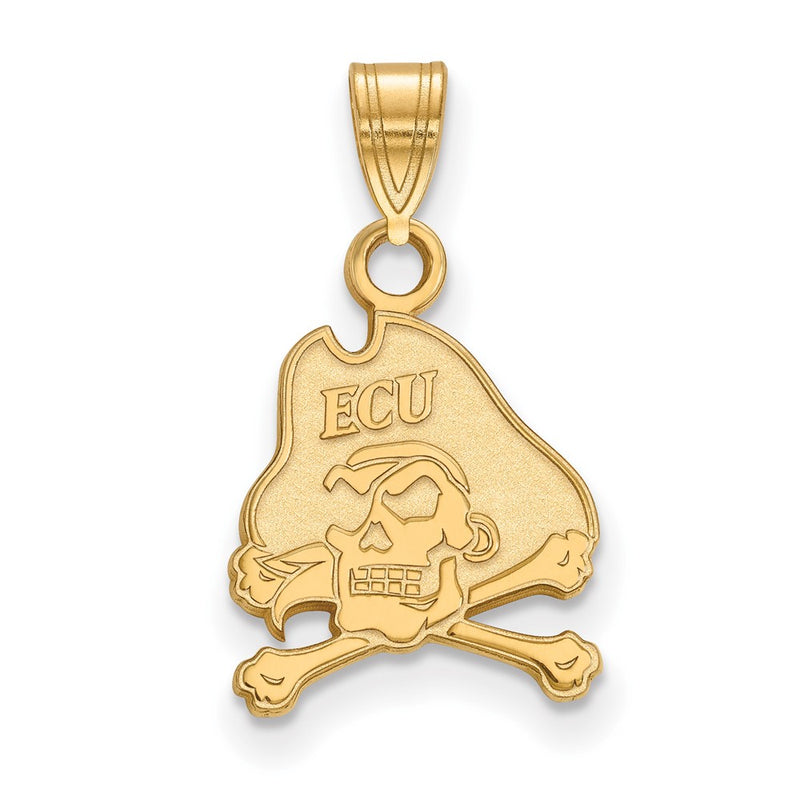 10K Yellow Gold Logoart East Carolina University Pirate Small Pendant