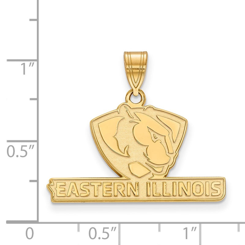 14K Yellow Gold Logoart Eastern Illinois University Medium Pendant