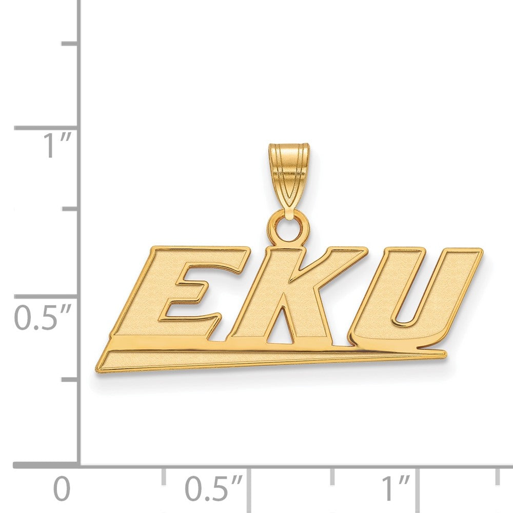 Gold Plated Sterling Silver Logoart Eastern Kentucky University E K U Small Pendant