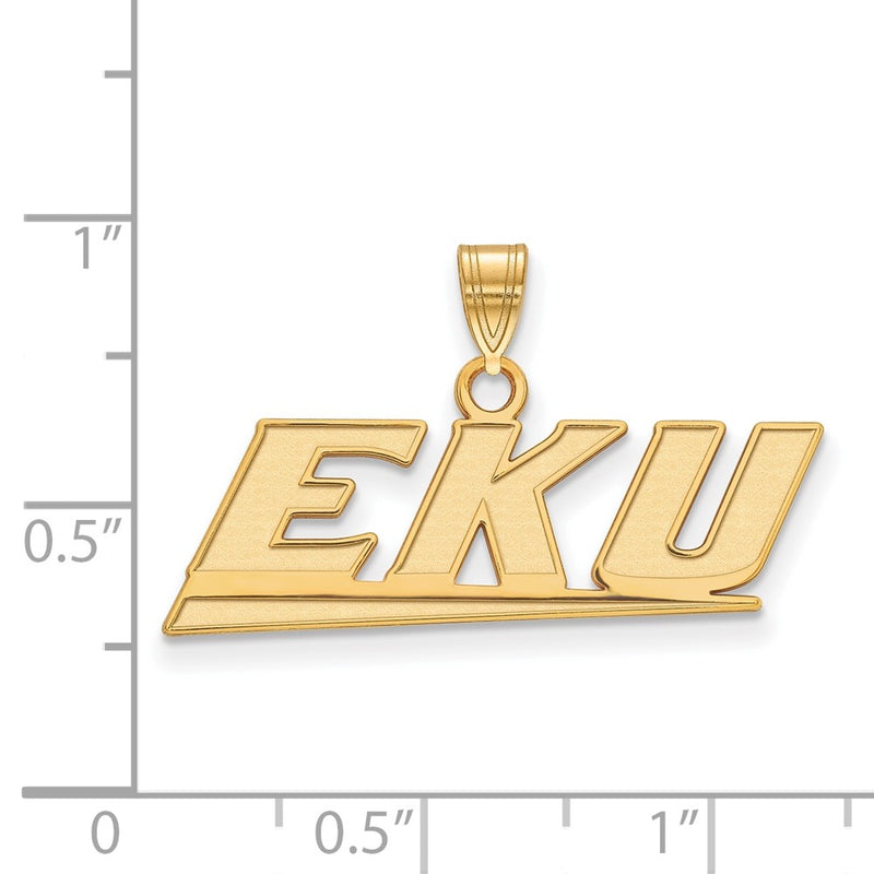 Gold Plated Sterling Silver Logoart Eastern Kentucky University E K U Small Pendant