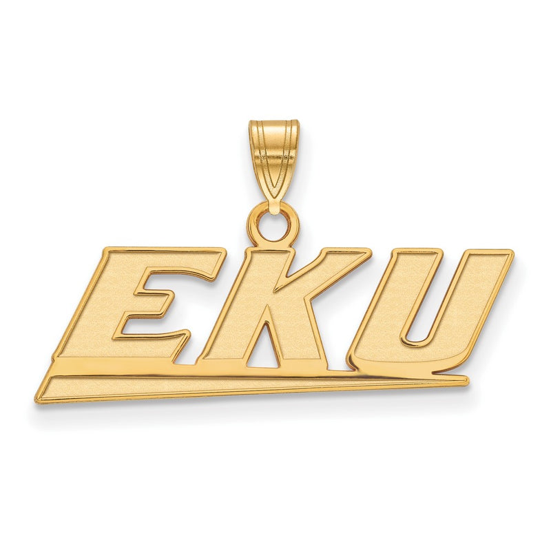 14K Yellow Gold Logoart Eastern Kentucky University E K U Small Pendant