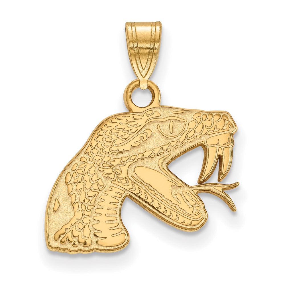 Gold Plated Sterling Silver Logoart Florida A And M University Rattler Small Pendant