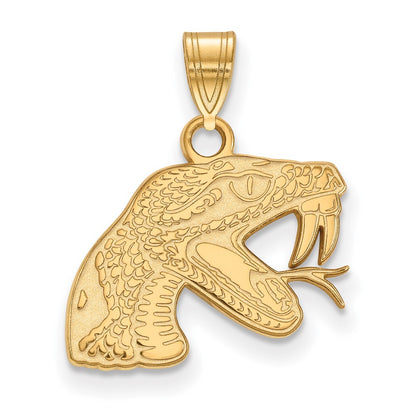 Gold Plated Sterling Silver Logoart Florida A And M University Rattler Small Pendant