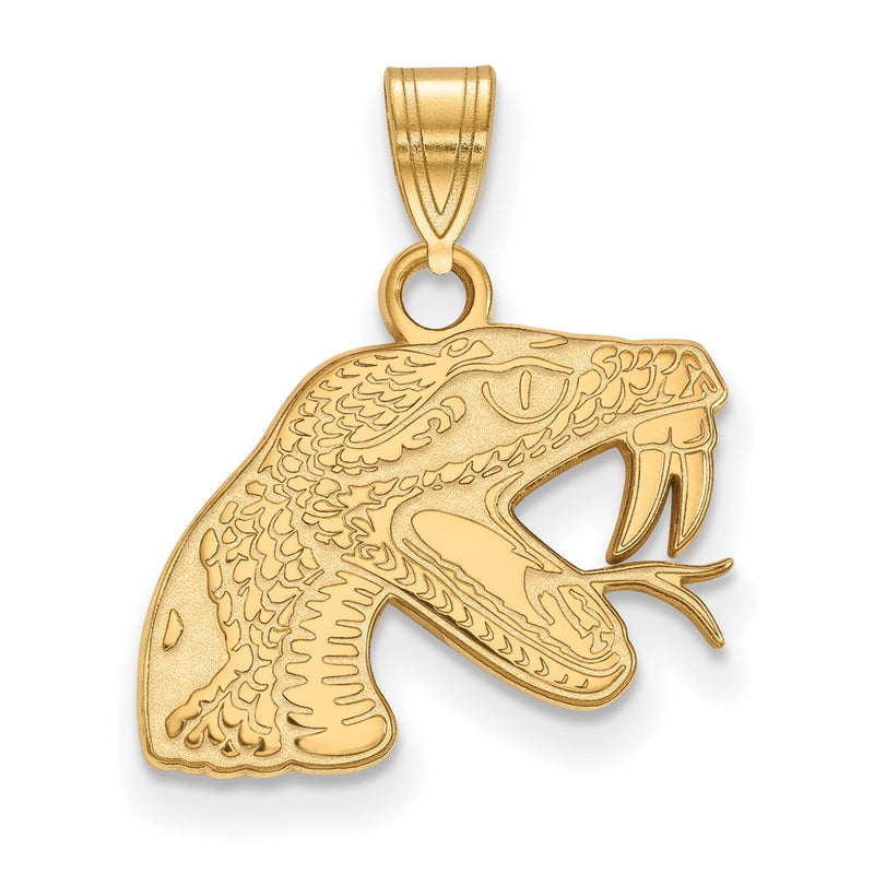 Gold Plated Sterling Silver Logoart Florida A And M University Rattler Small Pendant