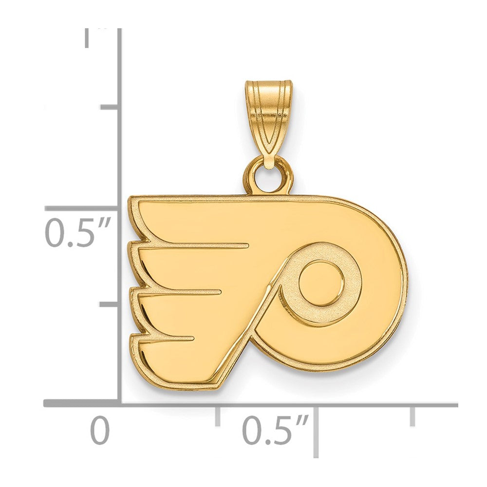 10K Yellow Gold Nhl Logoart Philadelphia Flyers Small Pendant