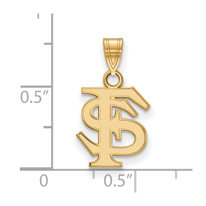 Gold Plated Sterling Silver Logoart Florida State University F S Small Pendant