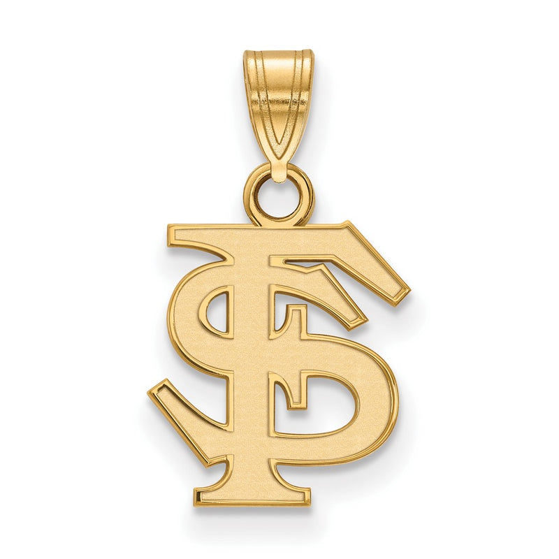 14K Yellow Gold Logoart Florida State University F S Small Pendant