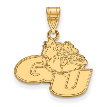 Gold Plated Sterling Silver Logoart Gonzaga University G U Bulldog Medium Pendant