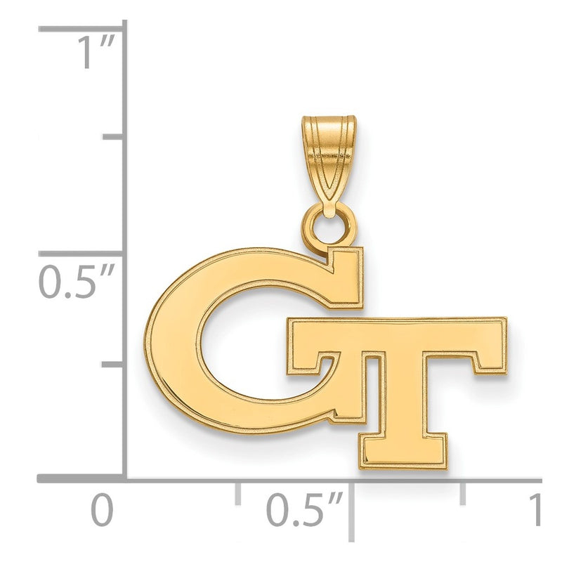 14K Yellow Gold Logoart Georgia Institute Of Technology G T Small Pendant